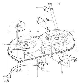 Deck Assembly (Part 1) Diagram and Parts List for 42581X50D 2001 Briggs and Stratton Lawn Tractor